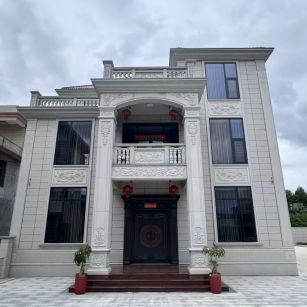 南京 芝麻白石材别墅干挂案例展示