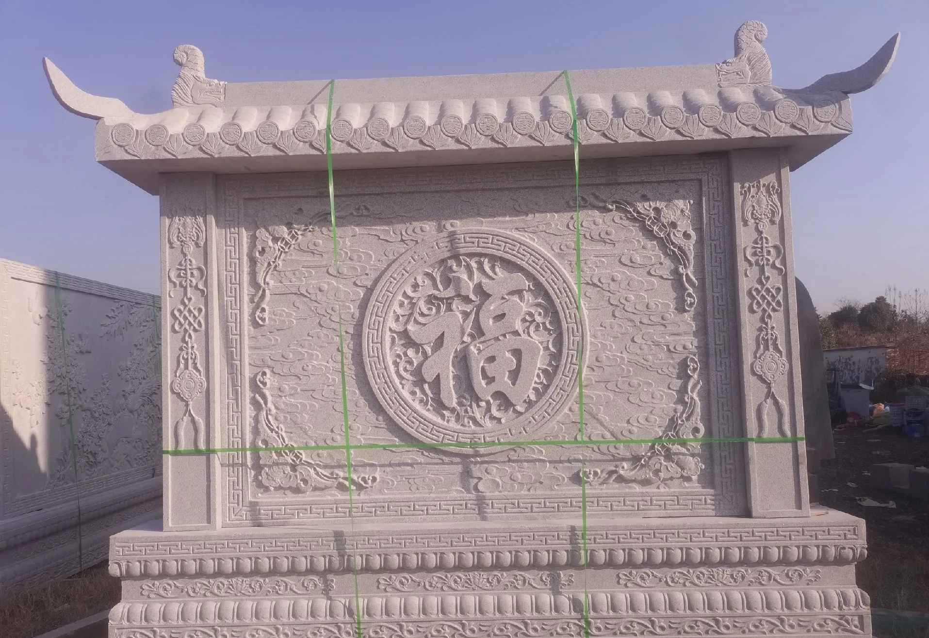 南京 芝麻白花岗岩屏风，照壁，影壁