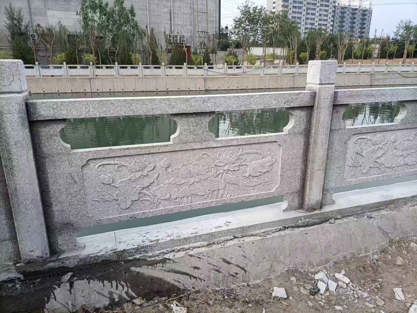 南京 芙蓉白大花桥梁、河道，石材栏杆、围栏、护栏