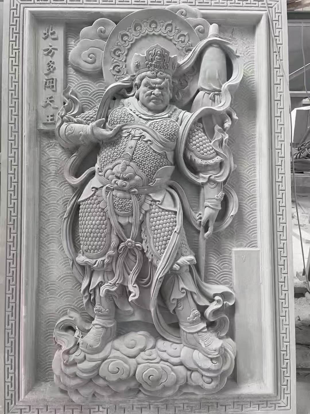 南京 芝麻灰花岗岩人物雕刻——多闻天王
